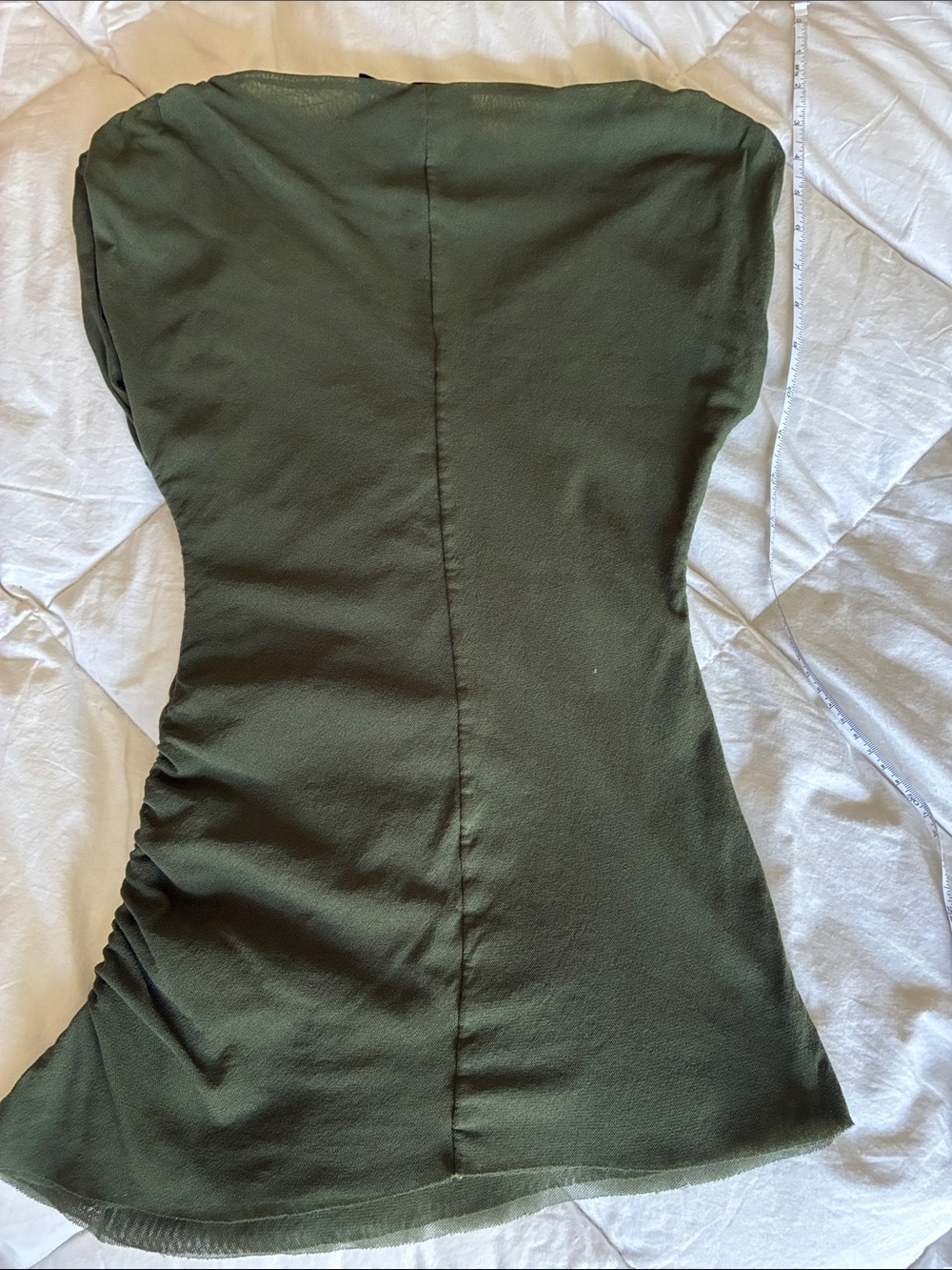 The Limited Olive Green Strapless Ruched Side Top